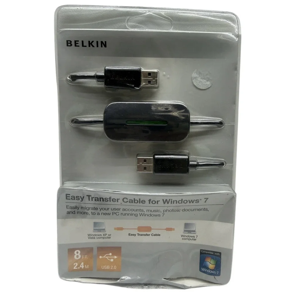 Belkin‎ Easy Transfer Cable for Windows 7 USB 2.0 8ft 2.4m PC Adapter